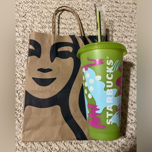 NEW! Starbucks Summer 2024 UV Color Changing Reusable Cold Cup With Straw 24 oz - Picture 4 of 8